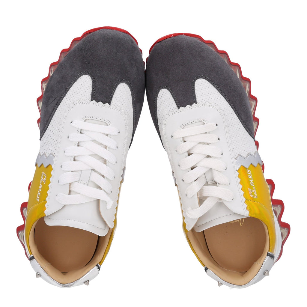Christian Louboutin Suede Calfskin Men's Loubishark Sneakers 43 Versio