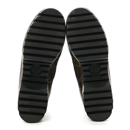 Louis Vuitton Suede Calfskin Monogram Women's Laureate Desert Boots 36 Black