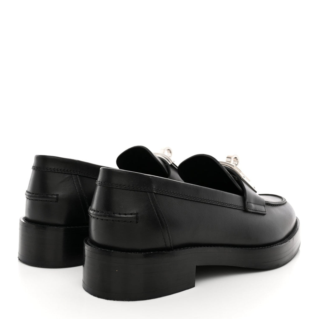 Hermes Calfskin Women's Hot Loafers Black