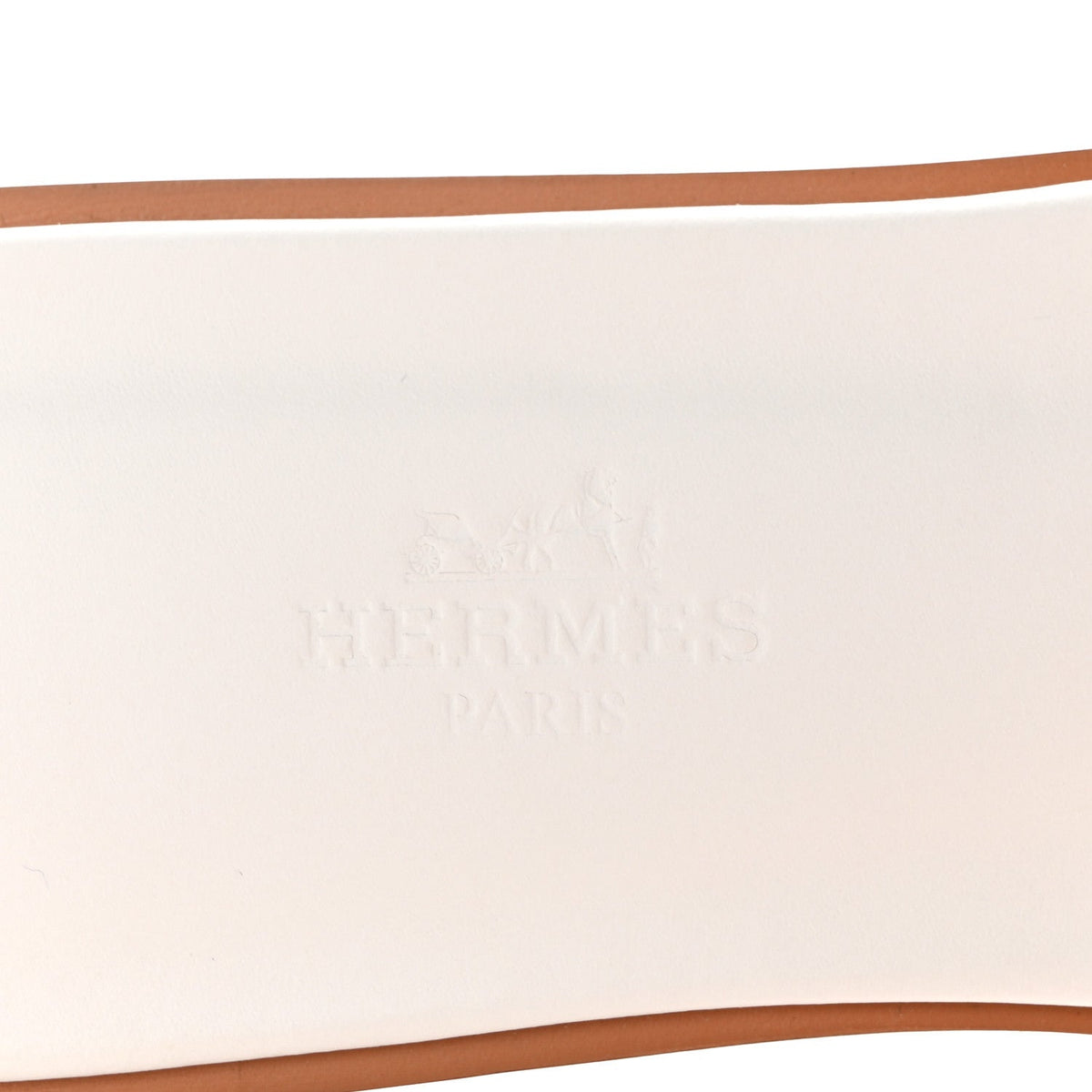 Hermes Box Calfskin Women's Oran Sandals 36 White