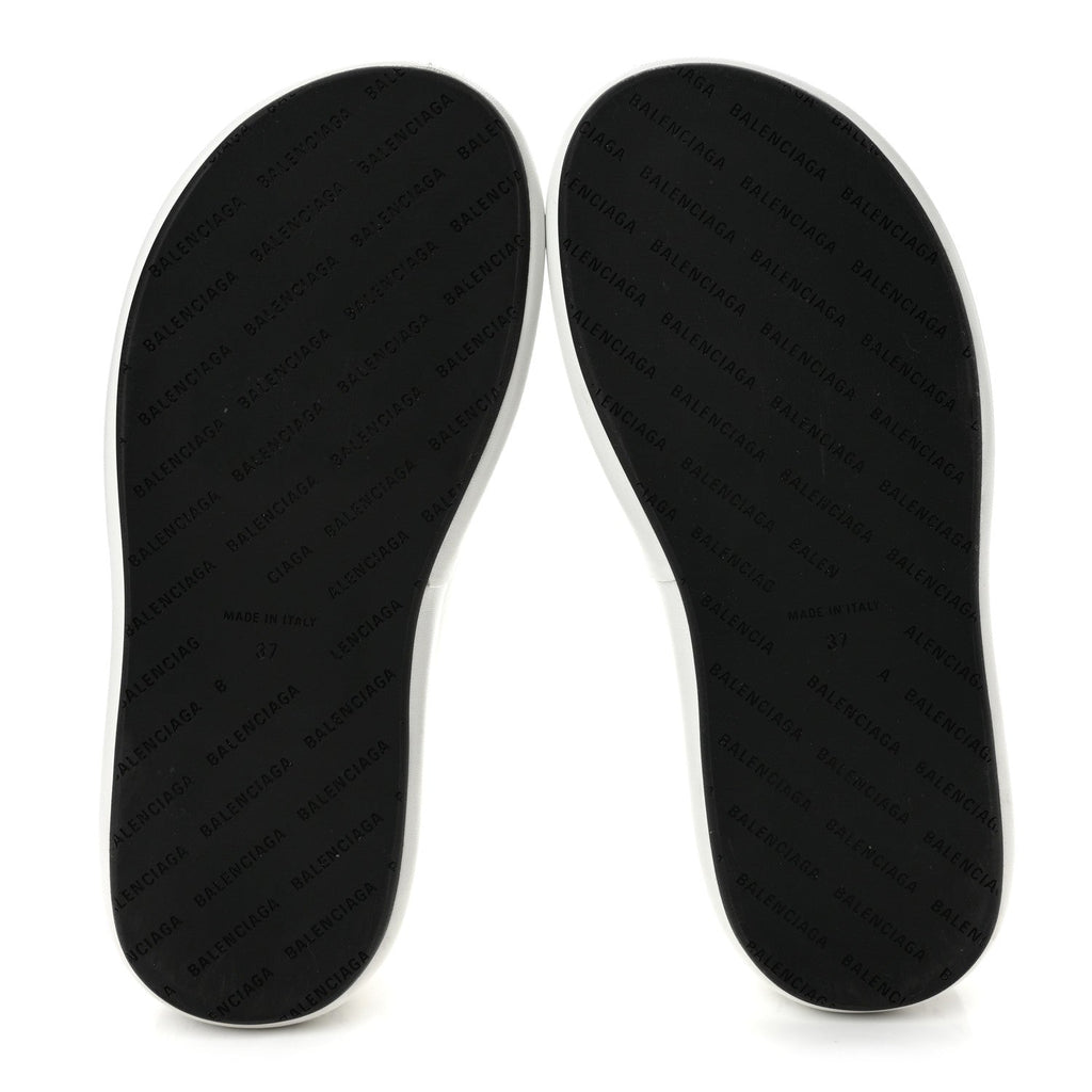 Balenciaga Smooth Nappa Women's Rise Wedge Sandals 37 White Black