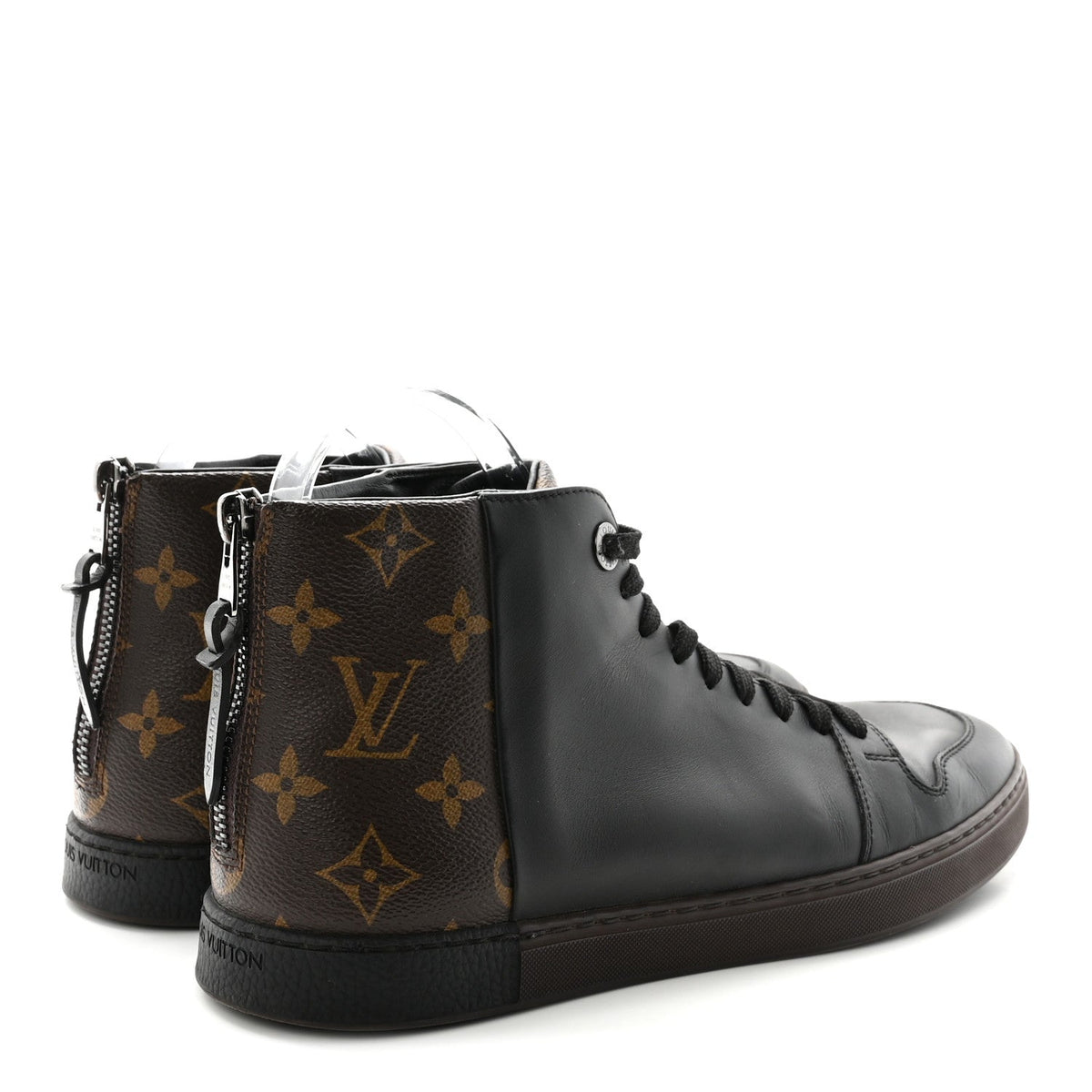 Louis Vuitton Calfskin Monogram Men's Line-Up Sneaker Boot 6 Black