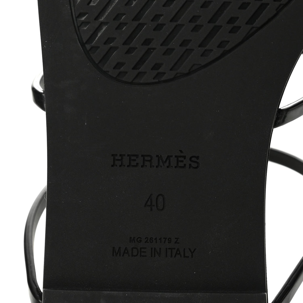 Hermes Rubber Women's Mykonos Sandals 40 Black