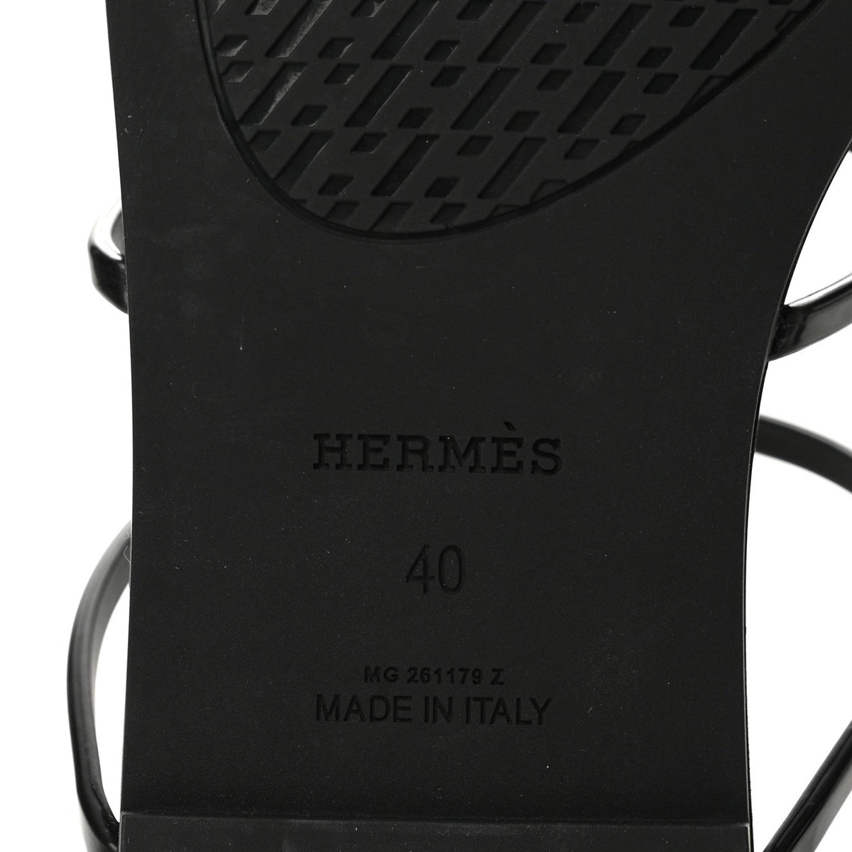 Hermes Rubber Women's Mykonos Sandals 40 Black