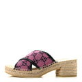 Gucci Canvas Women's Criss Cross Espadrille Sandals 35.5 Pink Blue