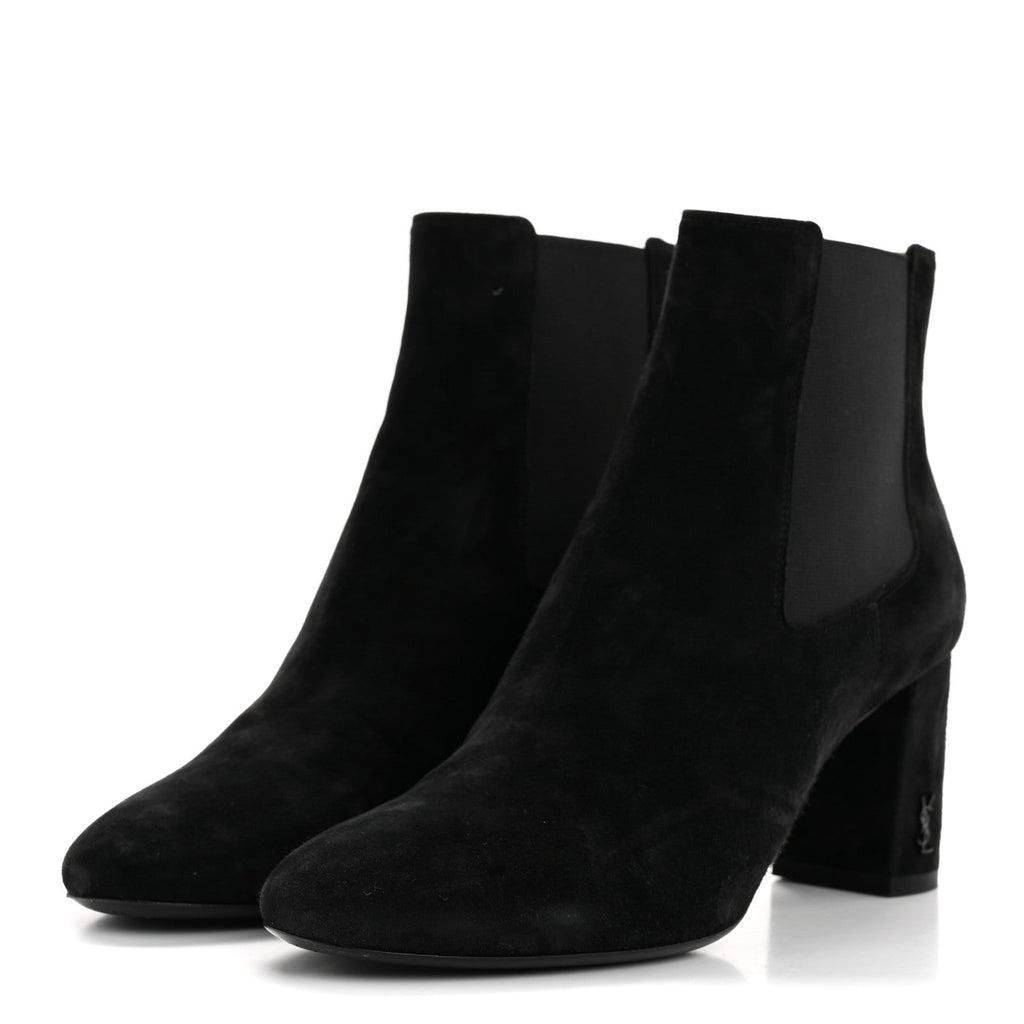 Saint Laurent Suede Women's Loulou Pin Booties 36 Black