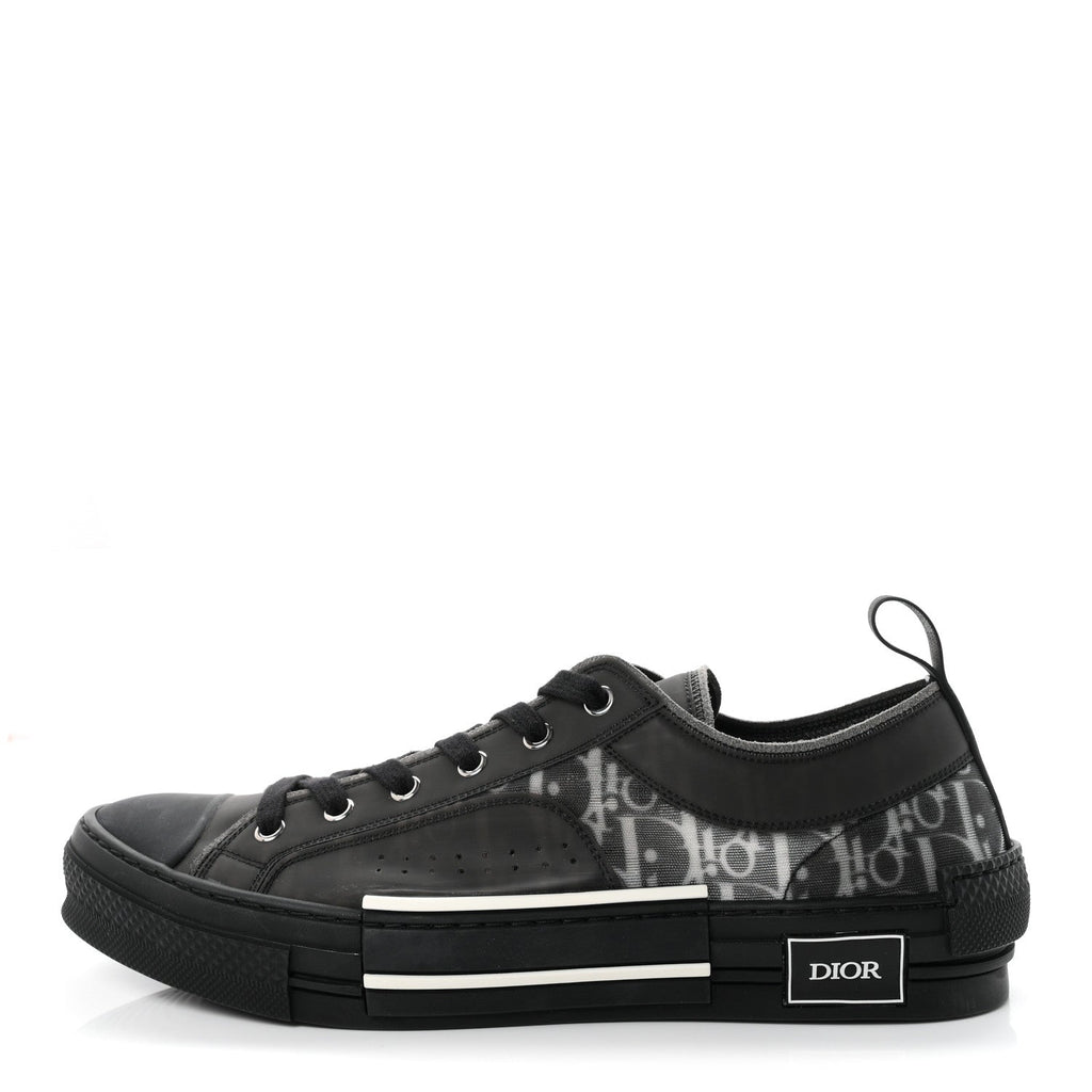 Christian Dior Technical Canvas Oblique Men's B23 Low Top Sneakers 45 Black