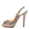 Christian Louboutin Satin Women's Mosaique No Prive 120 Pumps 37.5 Silver