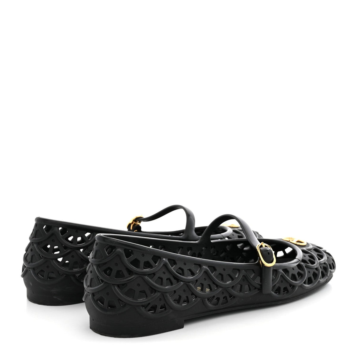 Valentino Garavani Rubber Women's VLogo Ondette Ballerina Flats 41 Black