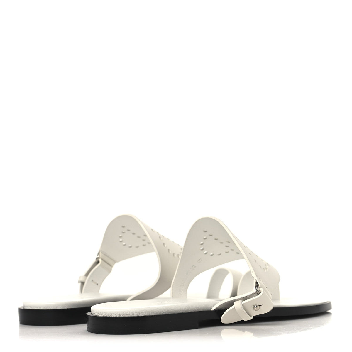 Hermes Calfskin Women's Perforated Hera Sandals 36 White