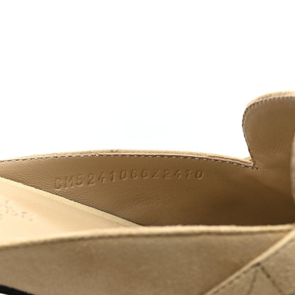Hermes Suede Goatskin Women's Oz Mules 37 Beige Sable