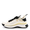 Chanel Velvet Calfskin Mixed Fibers Women's CC Sneakers 40 Ivory Black
