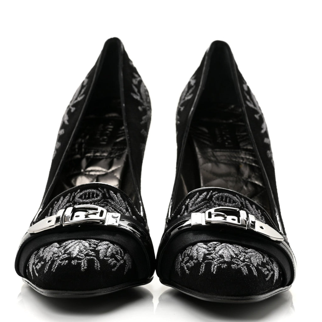 Gucci Suede Brocade Women's Pumps 9 Black