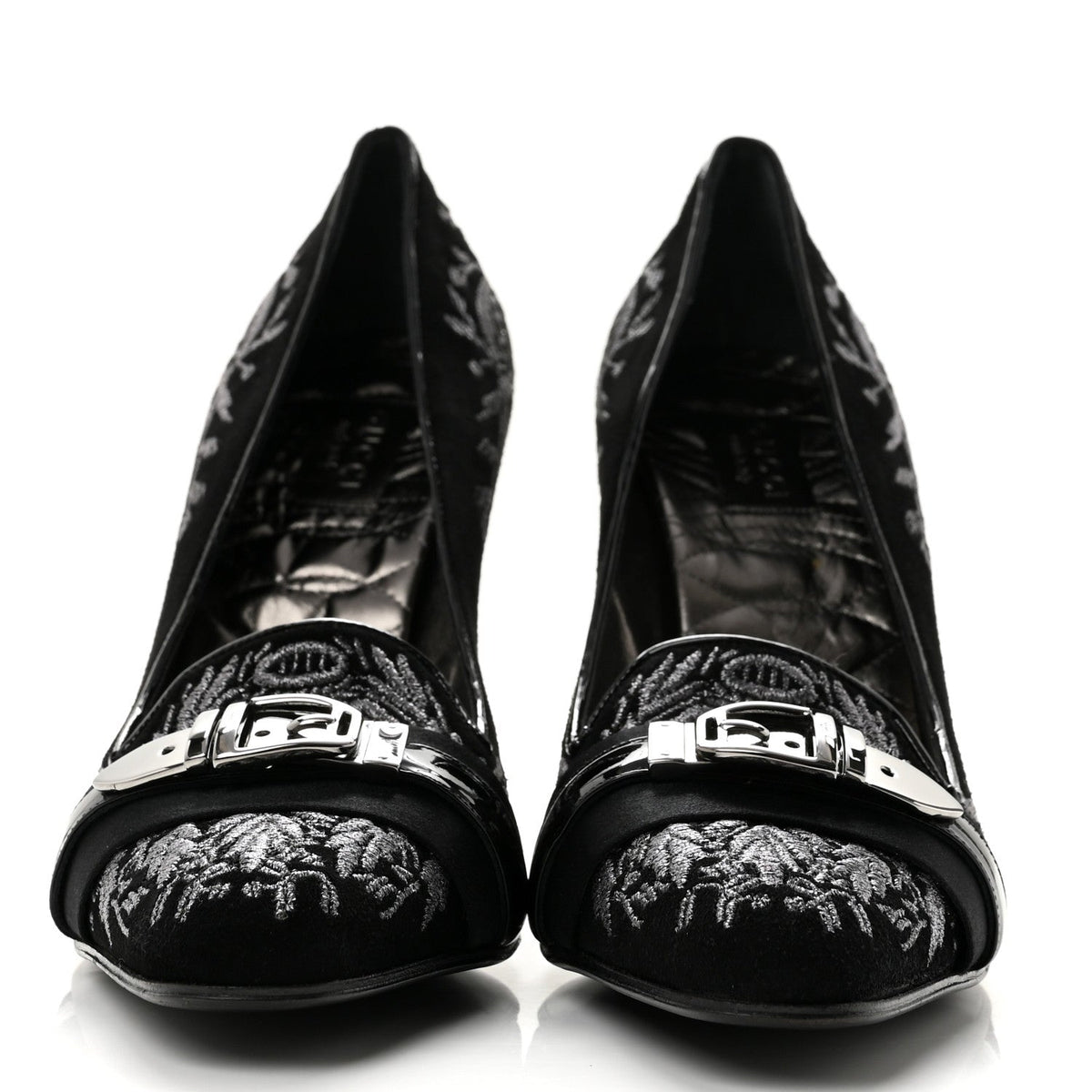 Gucci Suede Brocade Women's Pumps 9 Black