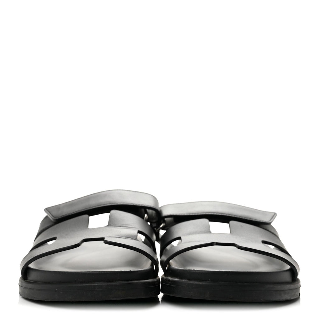 Hermès Calfskin Women's Chypre Sandals 37.5 Black