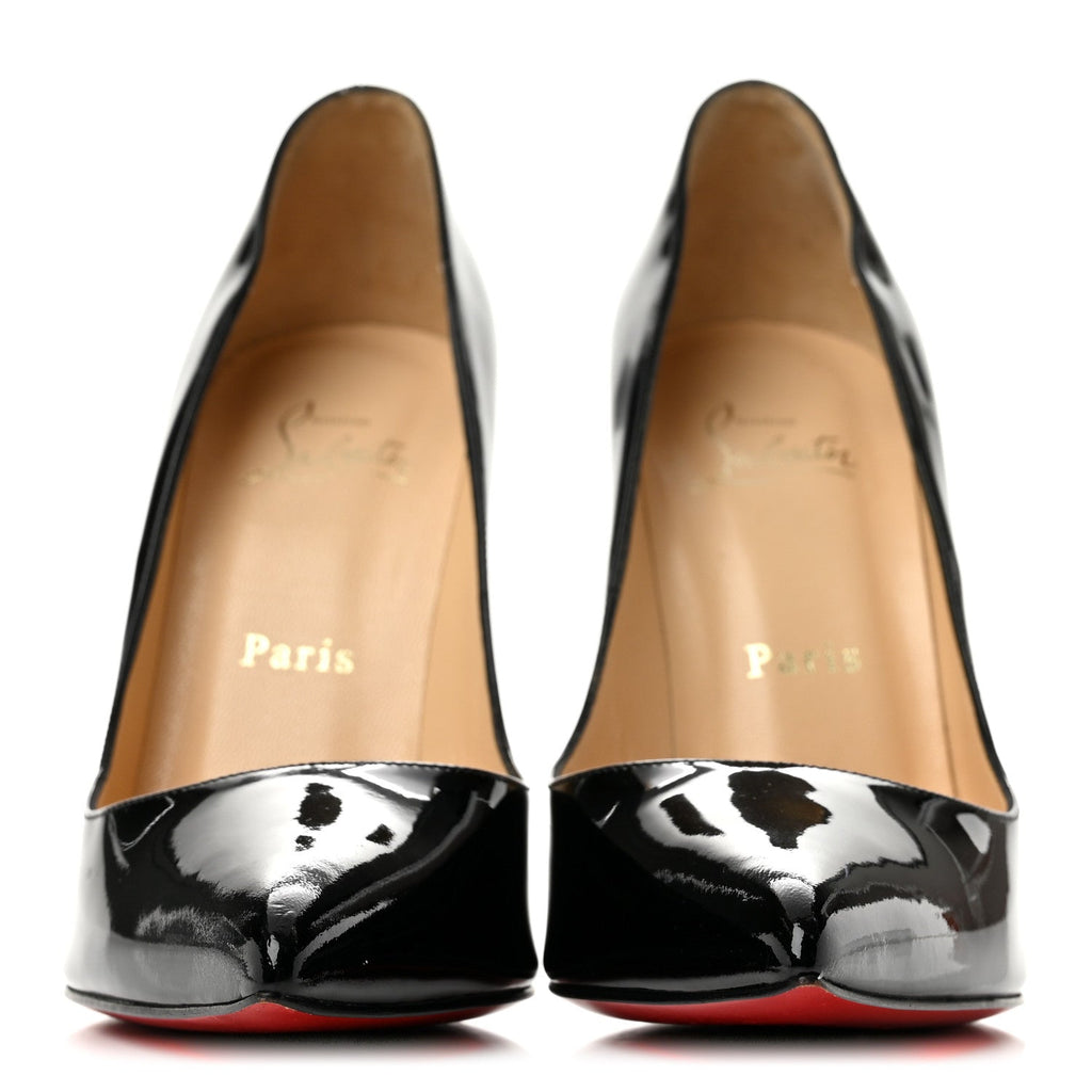 Christian Louboutin Patent Calfskin Women's Pigalle 120 Pumps 38.5 Black