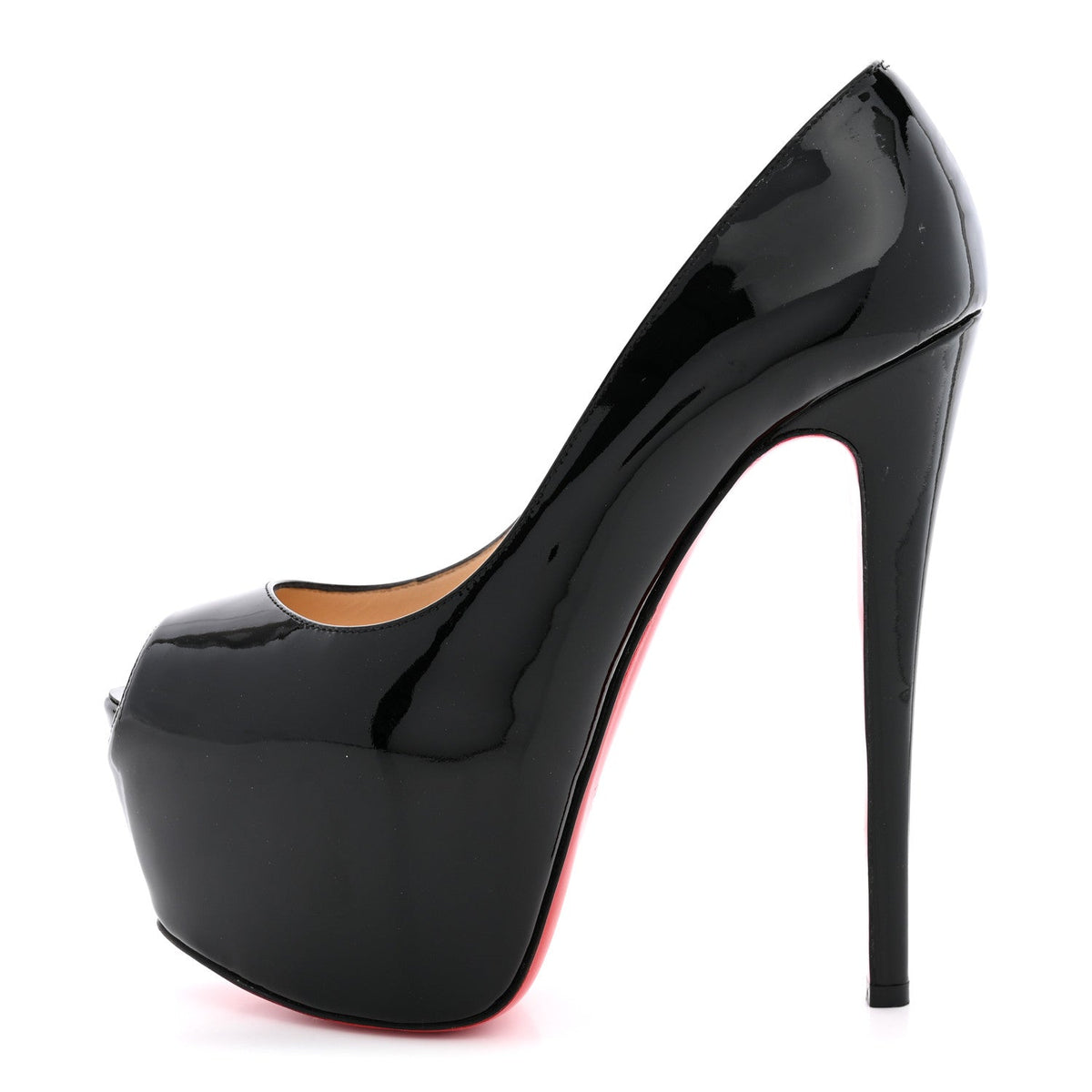 Christian Louboutin Patent Calfskin Highness 160 Women's Platform Pumps 38 Black