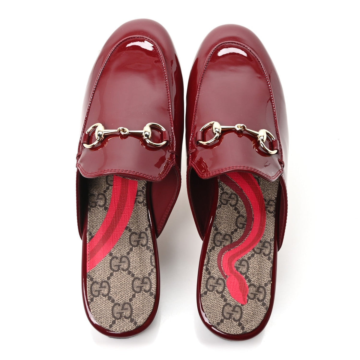 Gucci Patent Women's Princetown Slippers 36 Rosso Ancora
