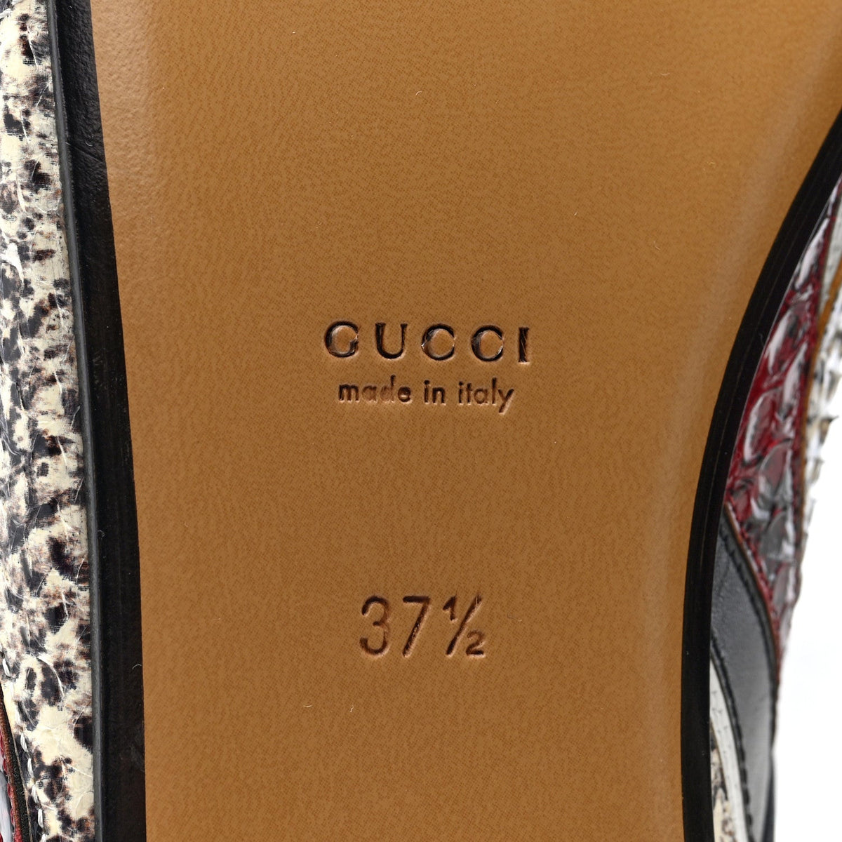 Gucci Snakeskin Women's Princetown Slippers 37.5 Multicolor