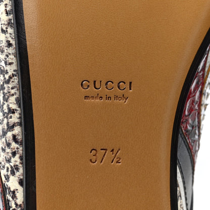 Gucci Snakeskin Women's Princetown Slippers 37.5 Multicolor