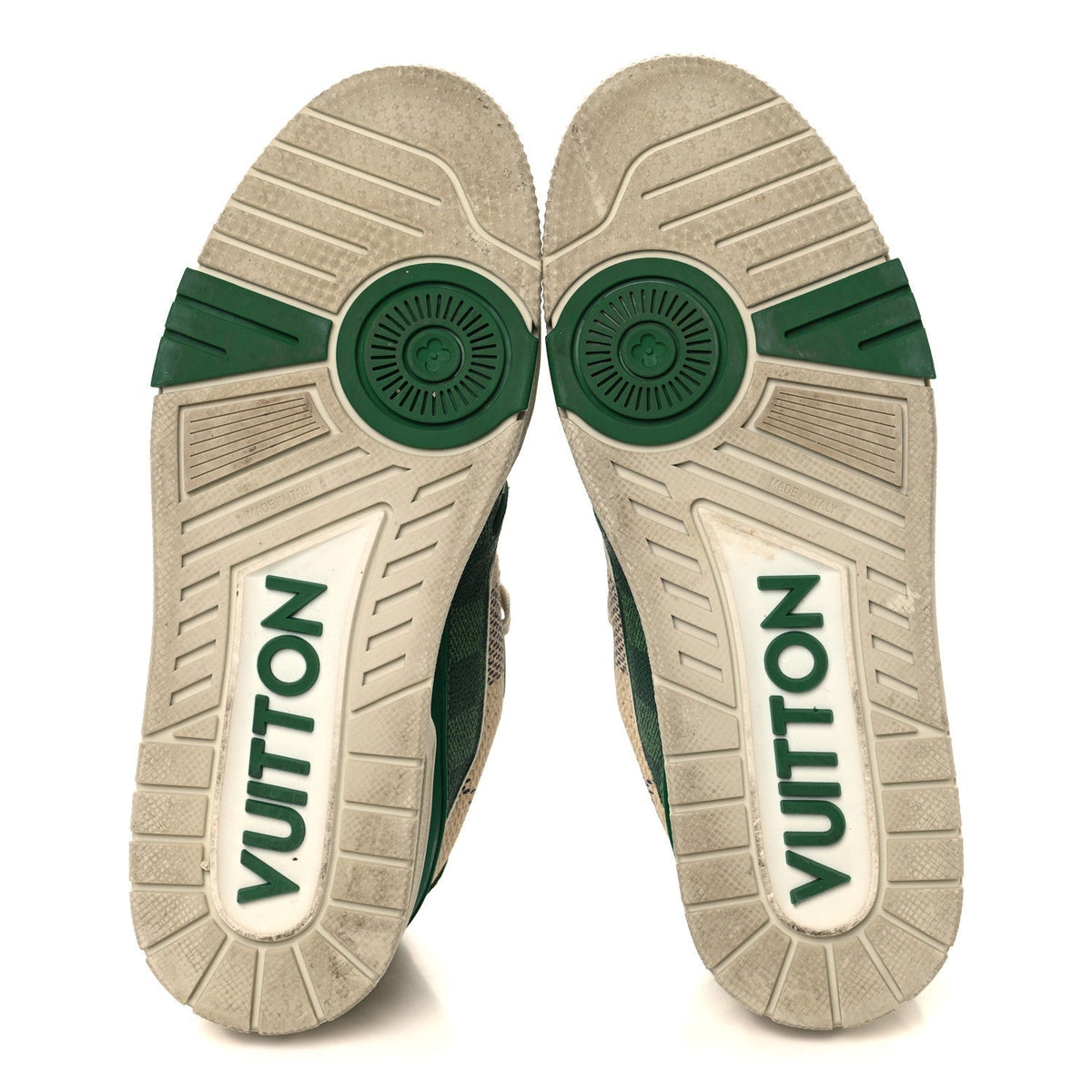 Louis Vuitton Damier Grained Calfskin Monogram Men's LV Trainer Sneakers 4 Green