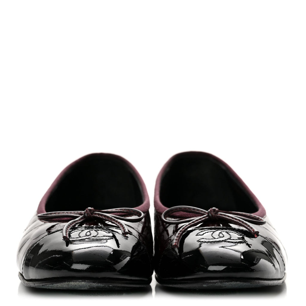Chanel Embossed Cap Toe CC Ballerina Women's Shoes