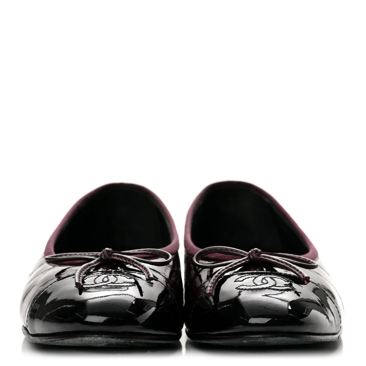 Chanel Embossed Cap Toe CC Ballerina Women's Shoes