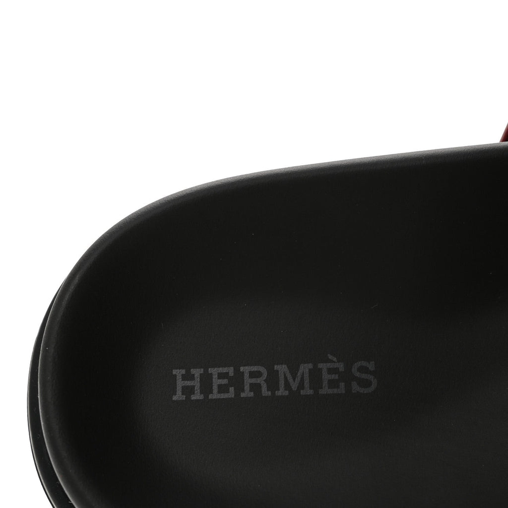 Hermes Calfskin Women's Chypre Sandals 39.5 Rouge H