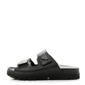 Vitello Sport Triangle Logo Strap Sandals Black