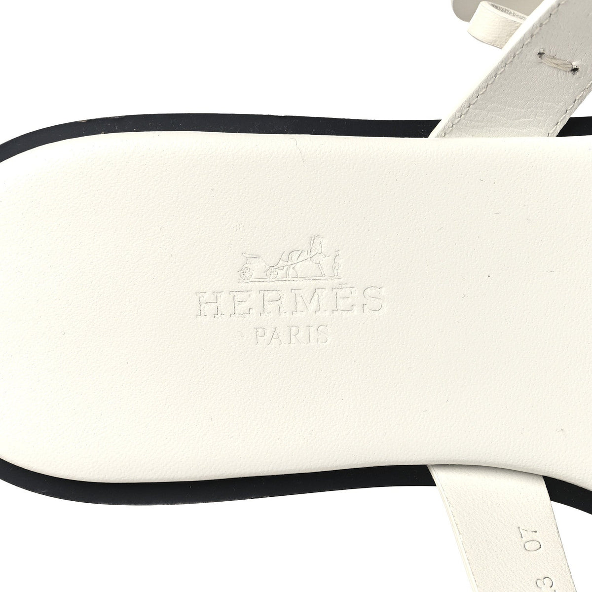 Hermes Calfskin Perforated Women's Hera Sandals 36 White