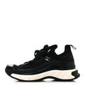 Chanel Velvet Calfskin Mixed Fibers Women's CC Sneakers 36 Black