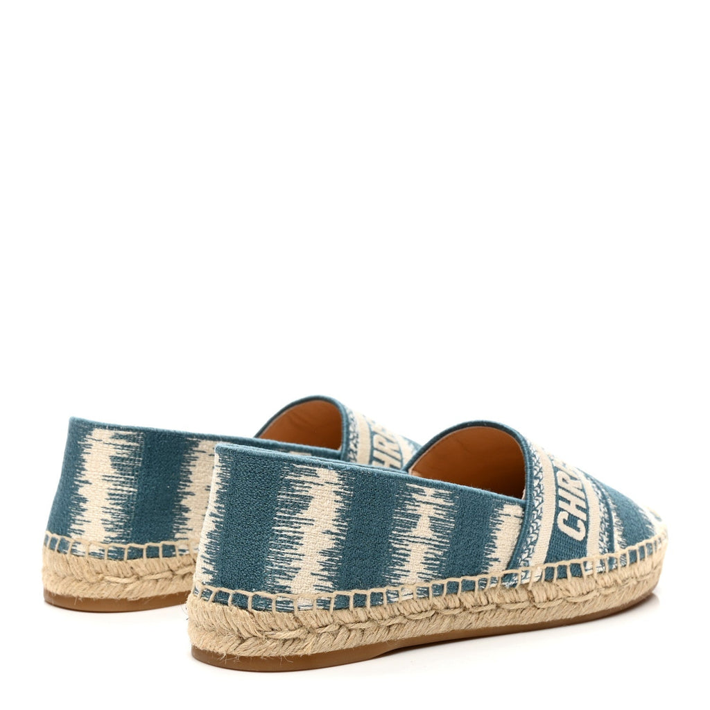 Christian Dior Cotton Women's Granville Espadrilles 37.5 Deep Ocean