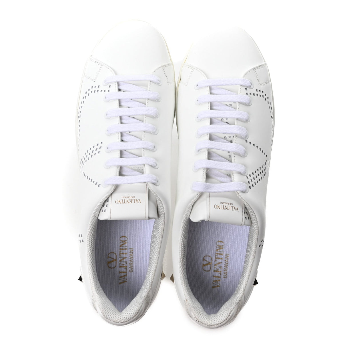 Valentino Garavani Calfskin Men's Backnet Sneakers 46 White