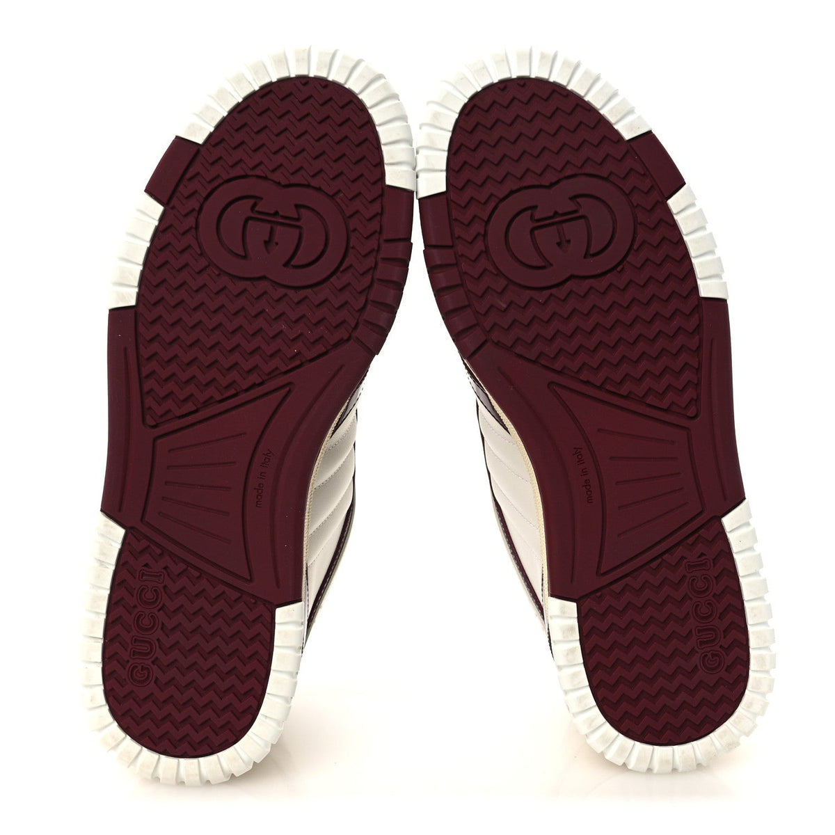 Gucci Calfskin Suede Women's Re-Web Sneakers 39.5 White Red