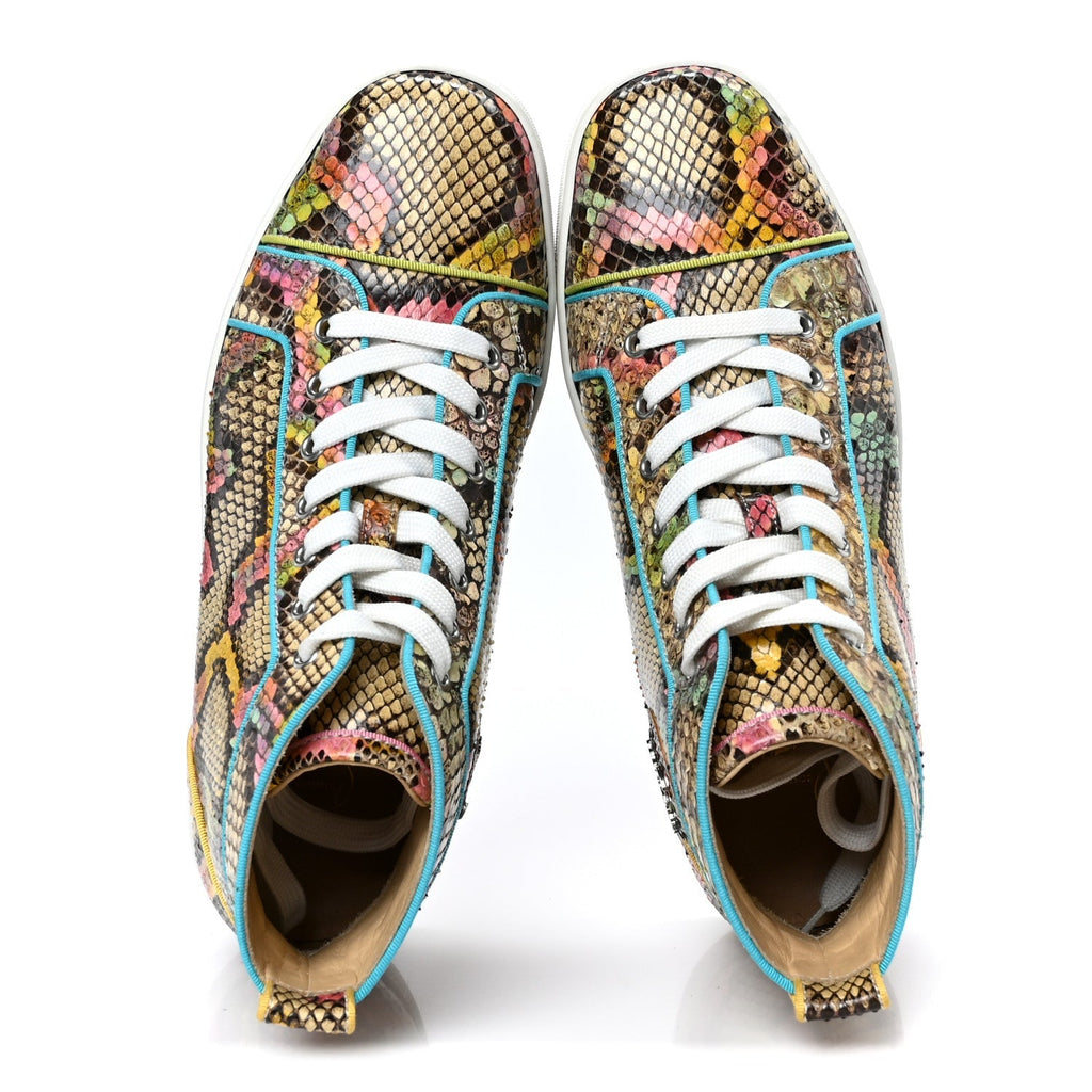 Christian Louboutin Snakeskin Men's Louis Flat Sneakers 40 Multicolor
