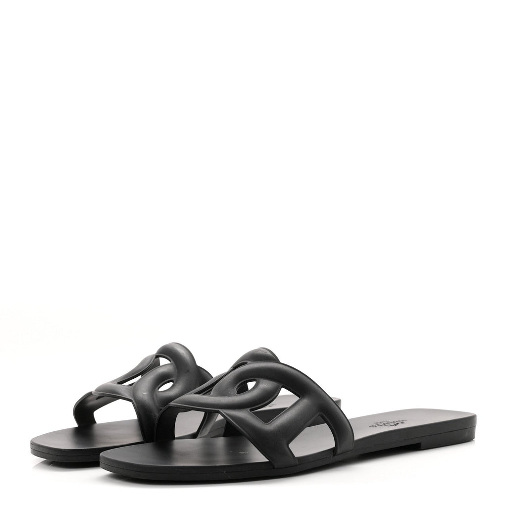 Hermes Rubber Aloha Women's Sandals Black