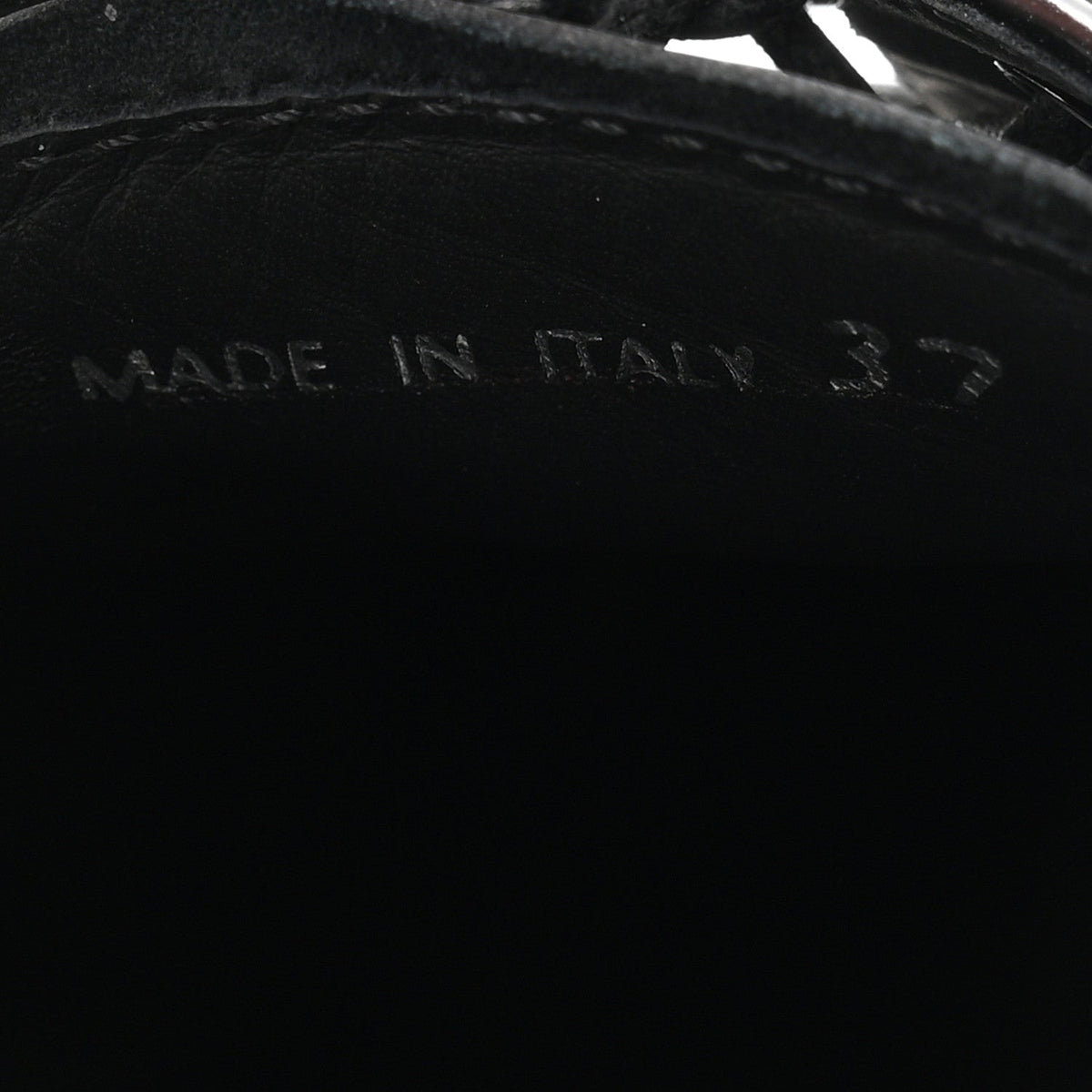 Prada Spazzolato Calfskin Women's Derby Platform Loafers 37 Black