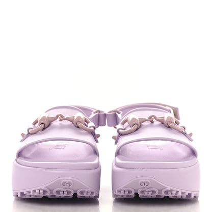 Gucci Rubber Women's Horsebit Touch Strapped Sandals 36 Talc Pink