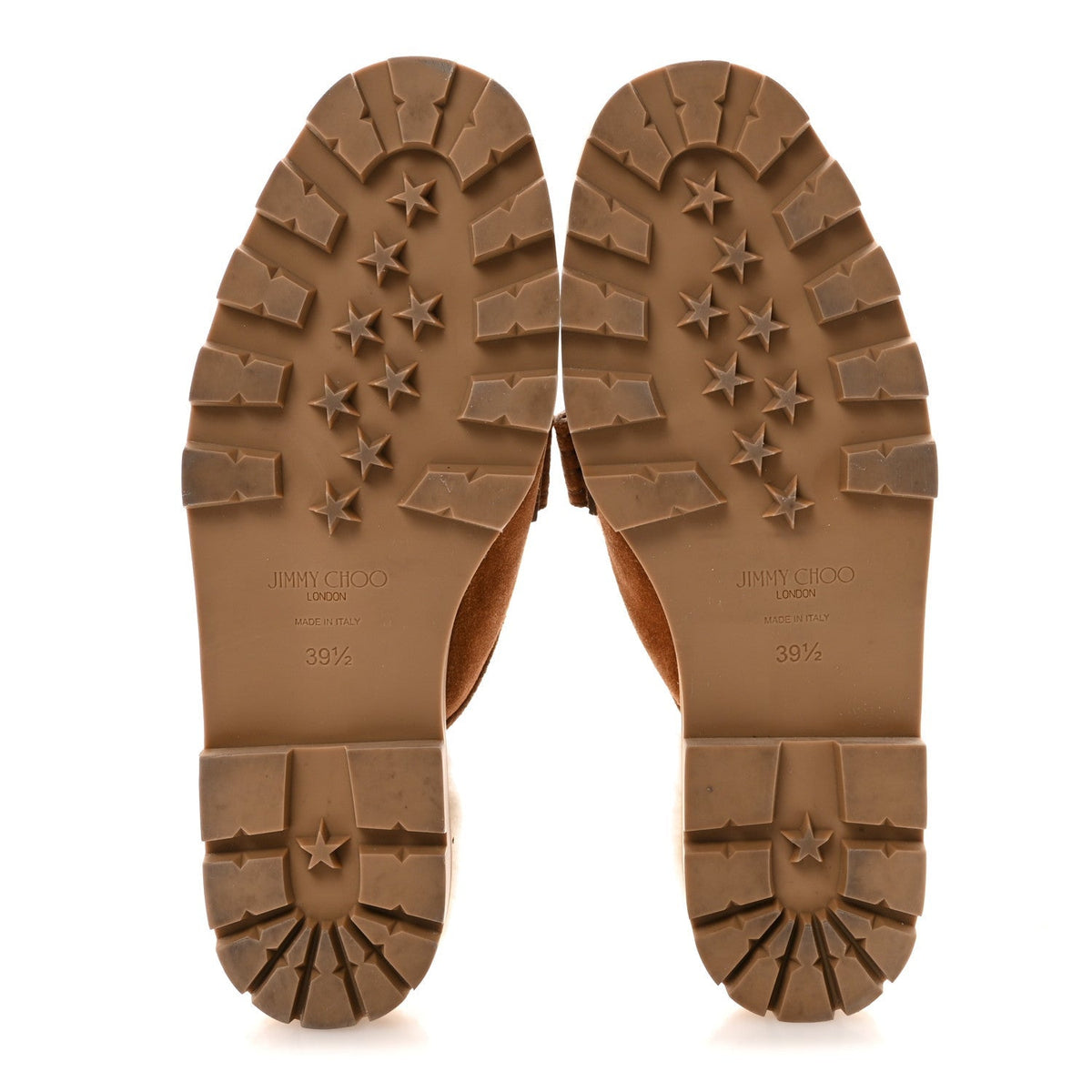 Jimmy Choo Suede Shearling Women's Ronnie Flat Mules 39.5 Tan Natural