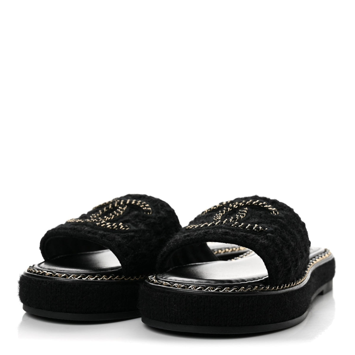 Chanel Wool Alpaca Chain CC Women's Shoes