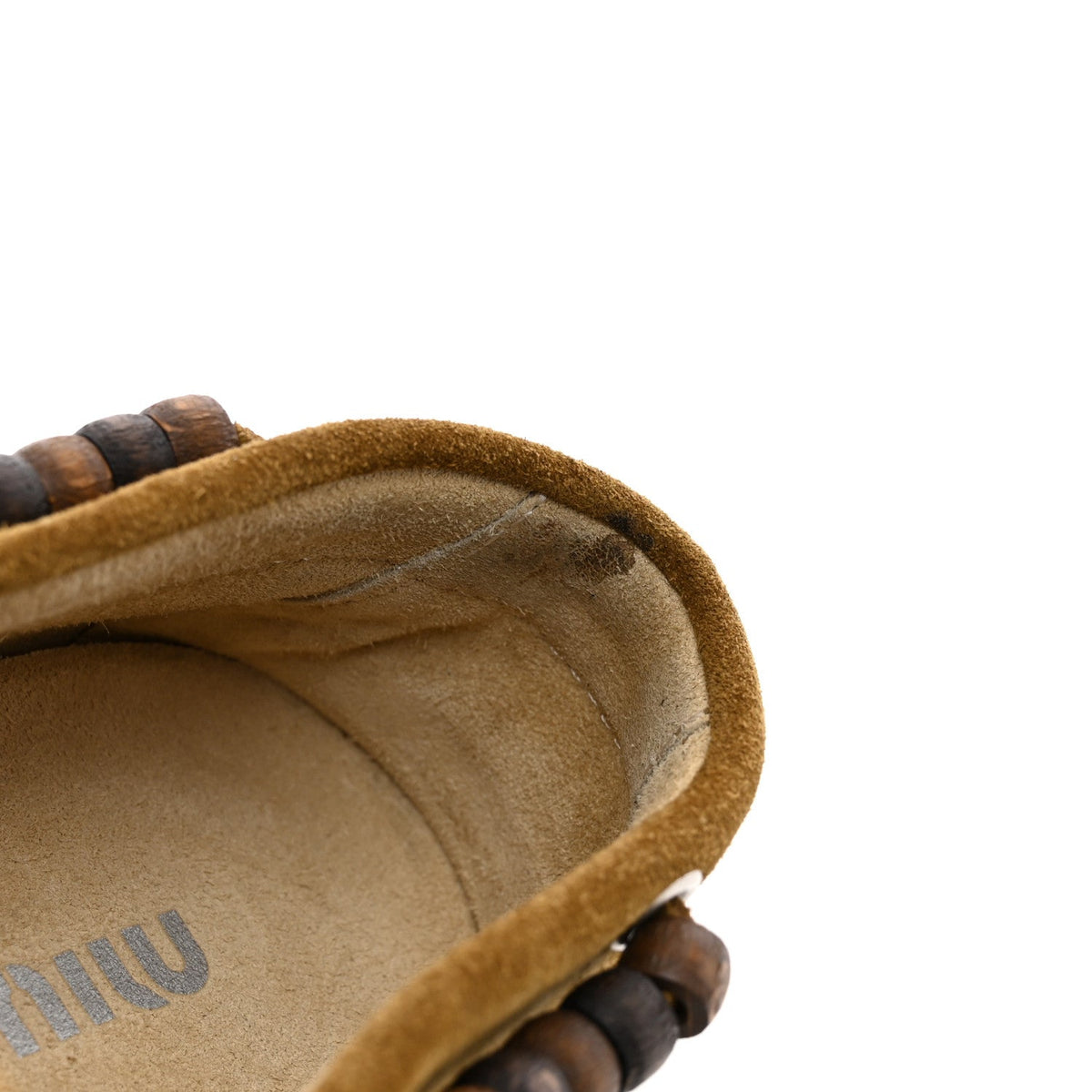 Miu Miu Suede Women's Tassel Loafers 36 Olive Green