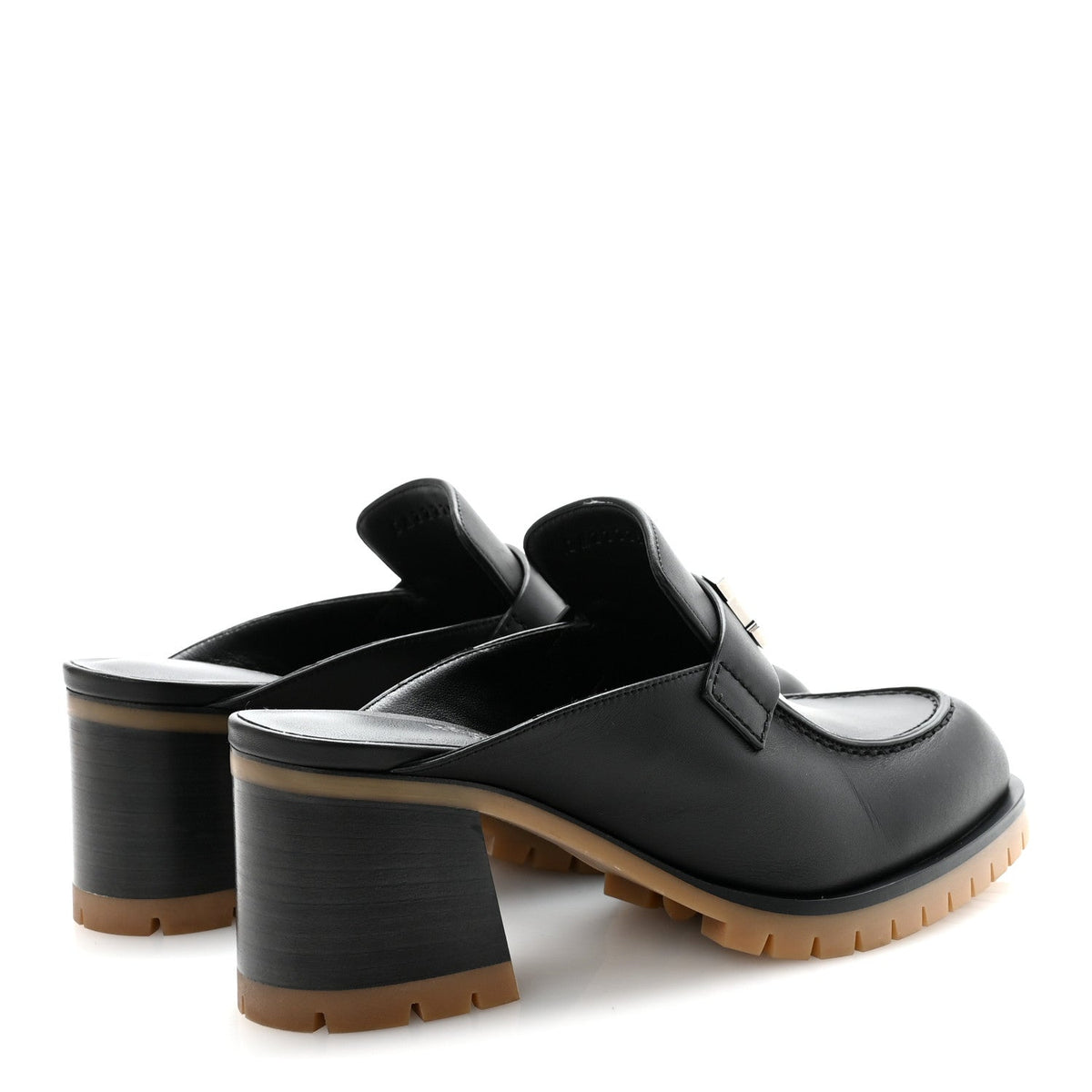 Hermes Calfskin Women's Flore 60 Mules 36 Black