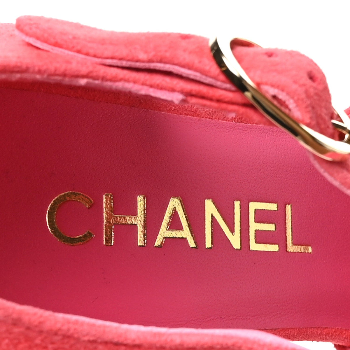 Chanel Suede Kidskin Patent Women's CC Platform Pumps 37 Dark Pink Black
