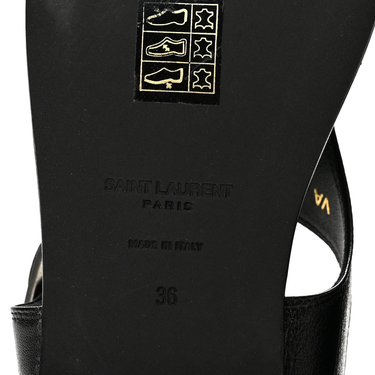 Saint Laurent Calfskin Women's Incrociato Denver Monogram Sandals 36 Black