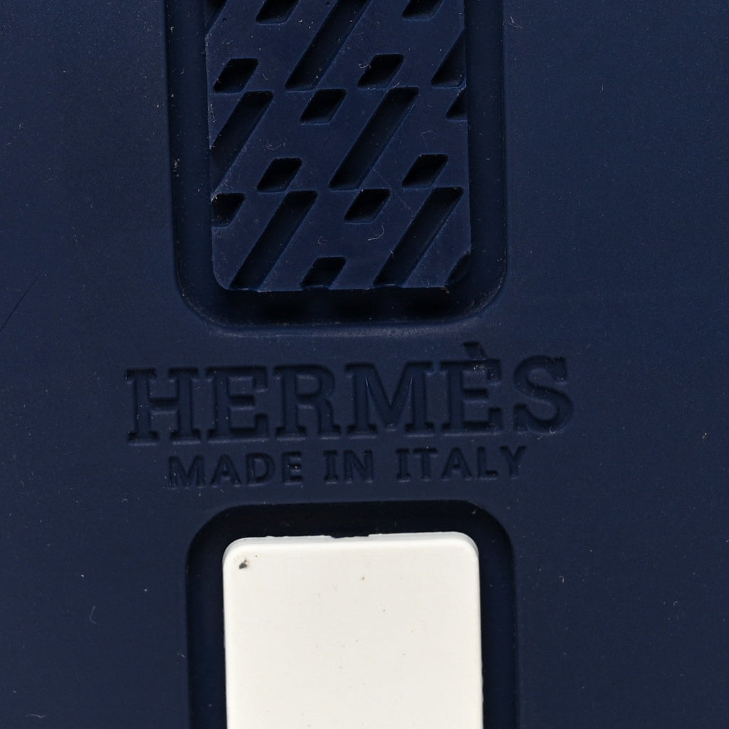 Hermes Epsom Calfskin Men's Trail Sneakers 42 Indigo White