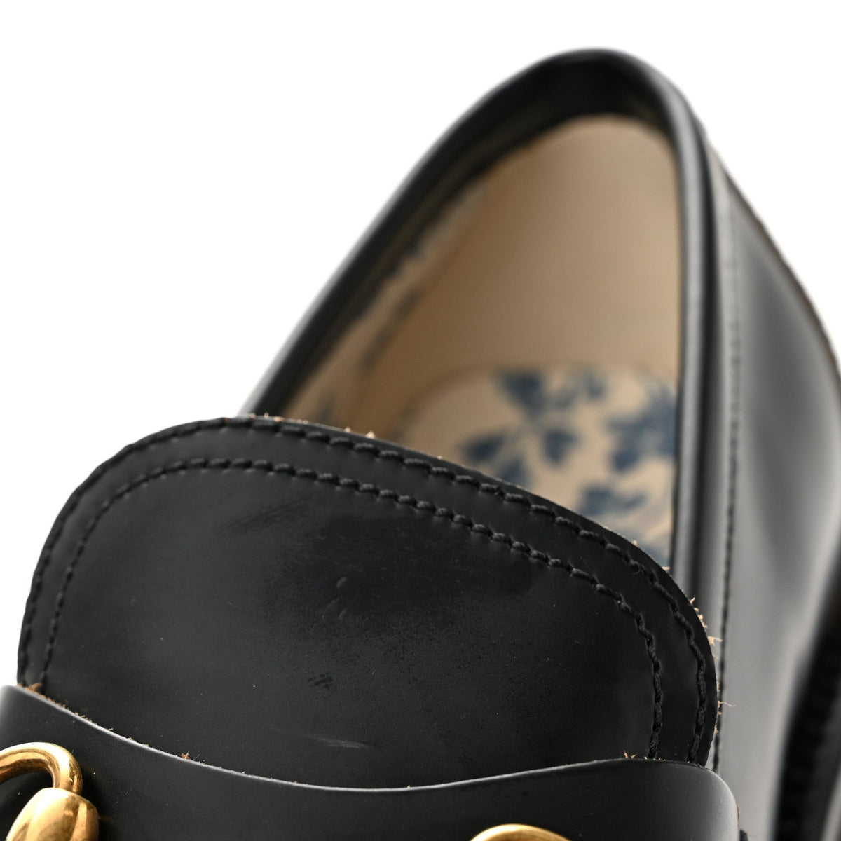 Gucci Cordovan Lux Women's Harald Horsebit 25mm Platform Loafers 37.5 Black