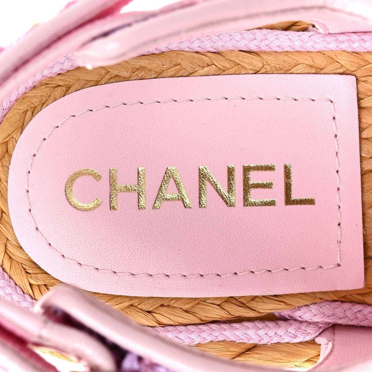 Chanel Tweed Patent Calfskin Women's Velcro Dad Sandals 38.5 Light Purple Pink Red