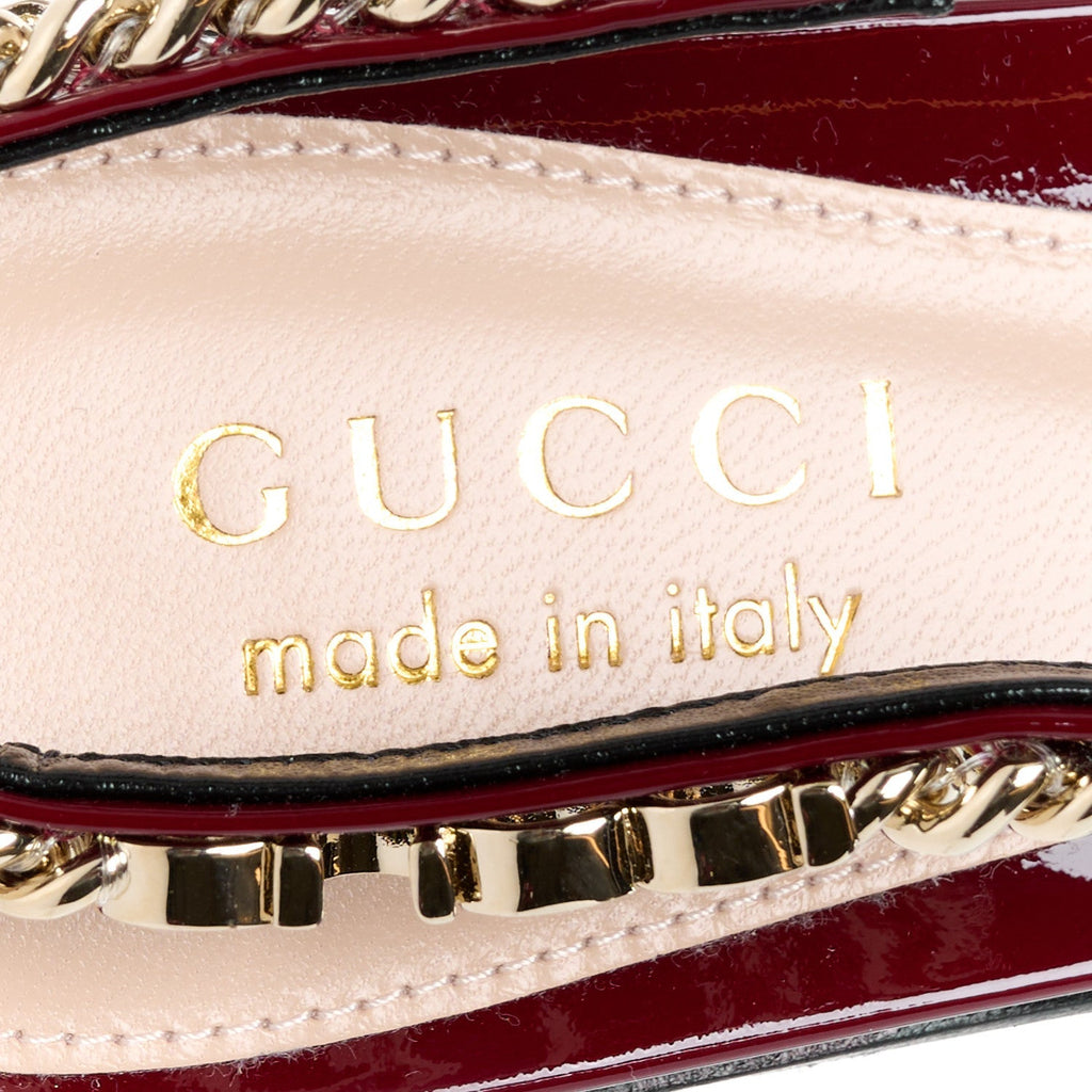 Gucci Patent Women's Signoria Slingback Ballet Flats 36.5 Rosso Ancora