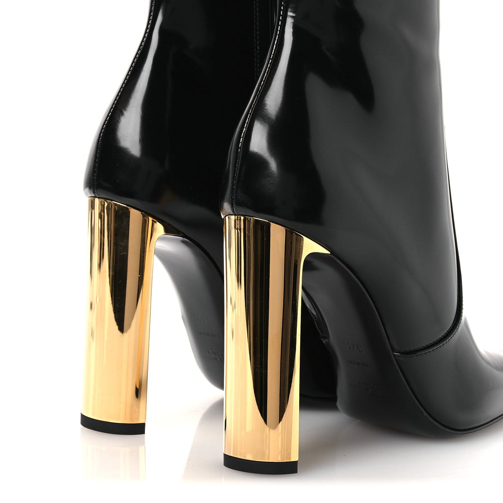 Saint Laurent Vitello Marilyn Women's Auteuil 105 Boots 37.5 Black