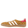 X Adidas Vintage GG Monogram Gazelle Sneakers Mid Natural Nut Off Whit